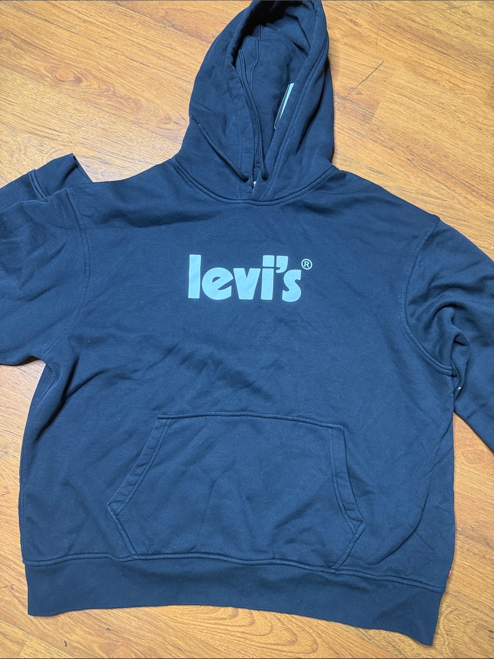 Levi's Black Hoodie with Light Blue Logo Print